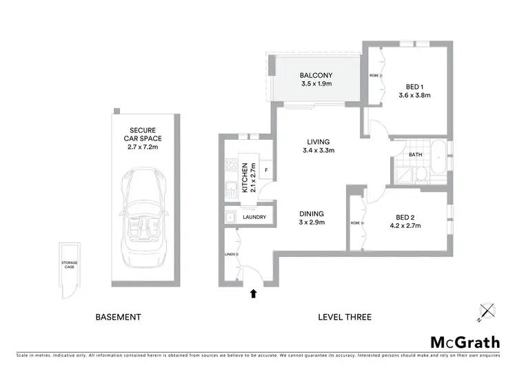 Floorplan of Homely apartment listing, 305/2 Roscrea Avenue, Randwick NSW 2031