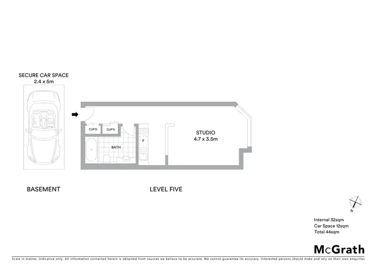 Floorplan of Homely studio listing, 502/88 King Street, Newtown NSW 2042