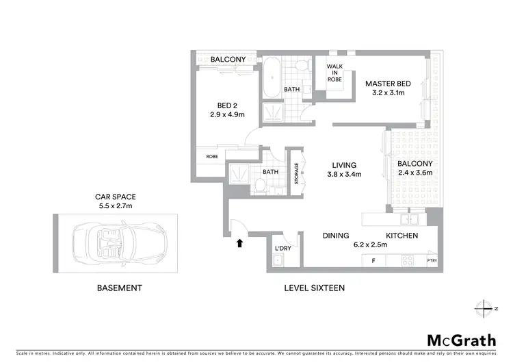 Floorplan of Homely apartment listing, E1601/2 Jack Brabham Drive, Hurstville NSW 2220