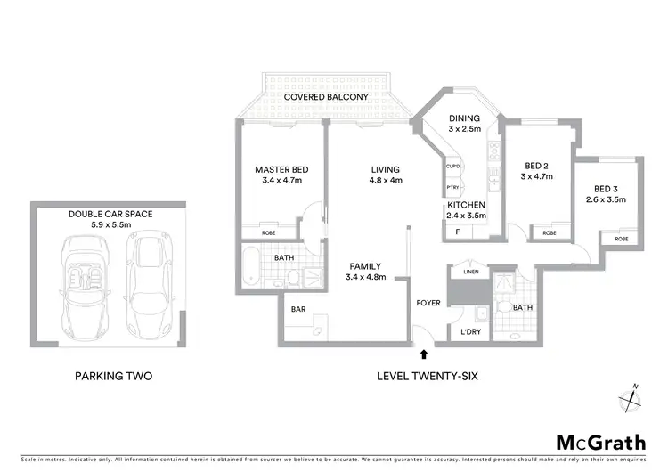 Floorplan of Homely apartment listing, 2607/37 Victor Street, Chatswood NSW 2067