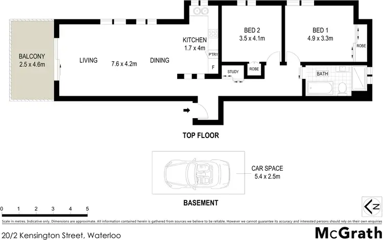 Floorplan of Homely apartment listing, 20/2 Kensington Street, Waterloo NSW 2017