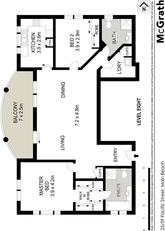 Floorplan of Homely apartment listing, 25/59 Pacific Street, Main Beach QLD 4217