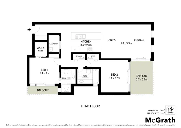 Floorplan of Homely unit listing, 9/93-95 McLeod Street, Cairns City QLD 4870