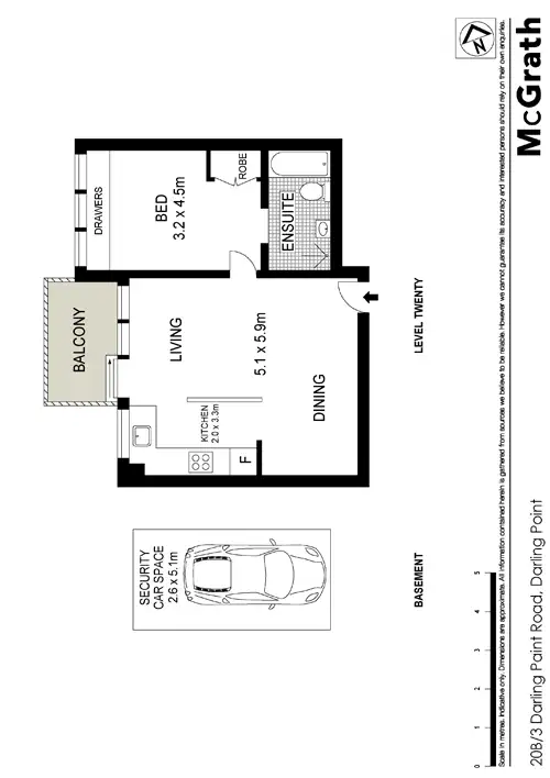 Floorplan of Homely apartment listing, 20B/3 Darling Point Road, Darling Point NSW 2027