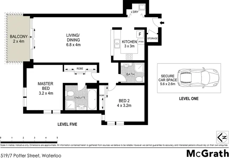 Floorplan of Homely apartment listing, 519/7 Potter Street, Waterloo NSW 2017