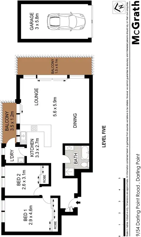 Floorplan of Homely apartment listing, 9/54 Darling Point Road, Darling Point NSW 2027