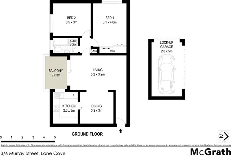 Floorplan of Homely apartment listing, 3/6 Murray Street, Lane Cove NSW 2066