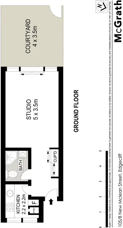 Floorplan of Homely studio listing, 105/8 New McLean Street, Edgecliff NSW 2027