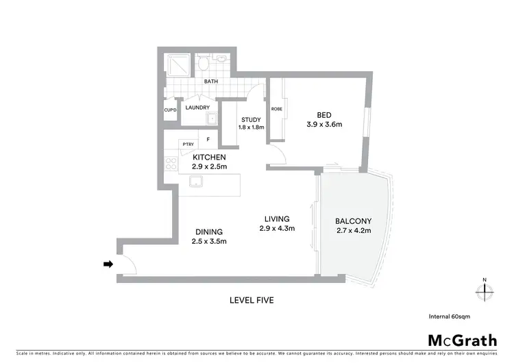 Floorplan of Homely apartment listing, E503/3 Hunter Street, Waterloo NSW 2017