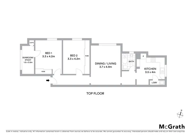 Floorplan of Homely apartment listing, 3/47 Avoca Street, Randwick NSW 2031