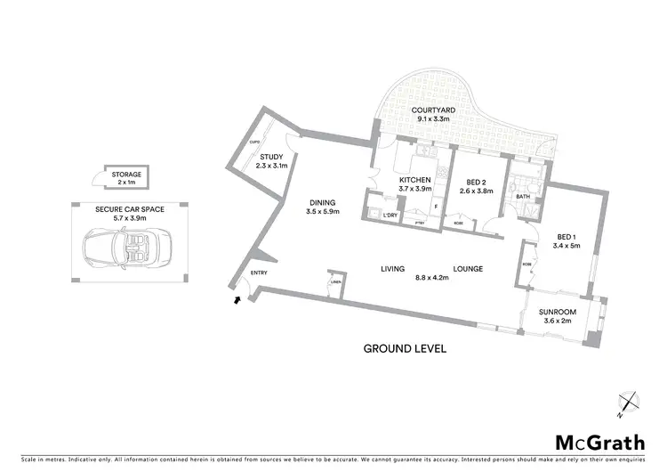 Floorplan of Homely apartment listing, 302/22 Sutherland Street, Cremorne NSW 2090