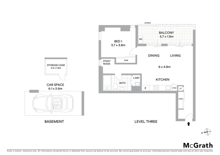 Floorplan of Homely apartment listing, 302/7 Washington Avenue, Riverwood NSW 2210