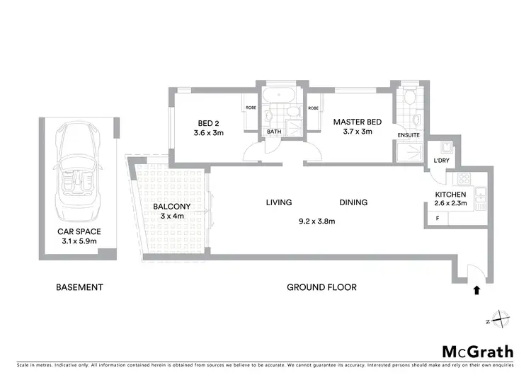 Floorplan of Homely apartment listing, 1/182 Greenacre Road, Bankstown NSW 2200