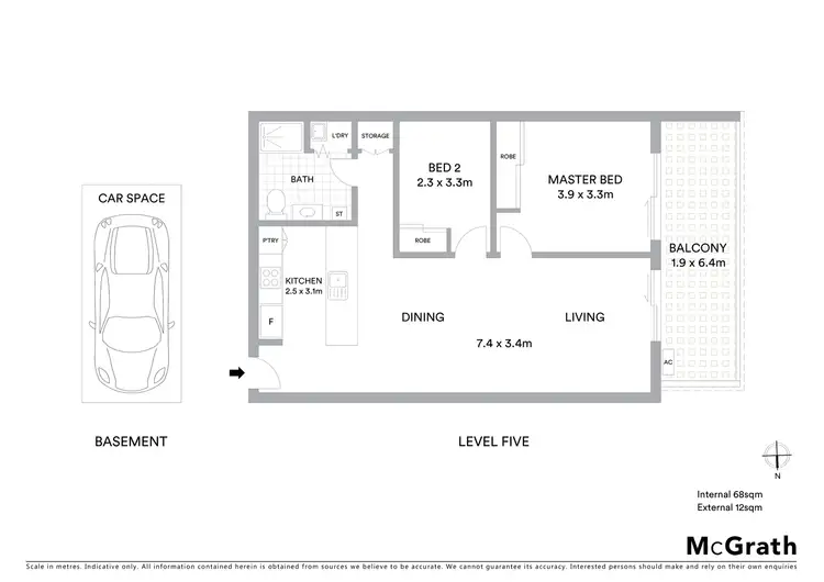 Floorplan of Homely apartment listing, 507/1 Watkin Street, Bruce ACT 2617