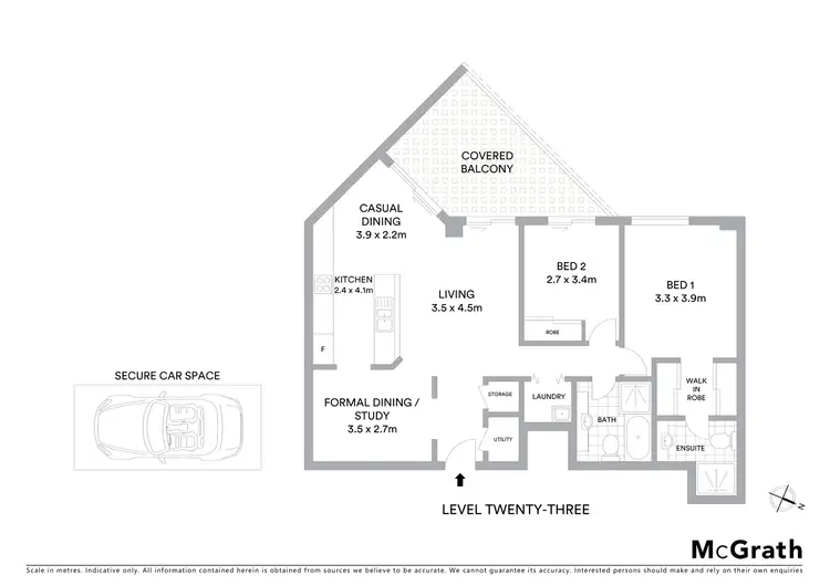 Floorplan of Homely apartment listing, 2308/2A Help Street, Chatswood NSW 2067
