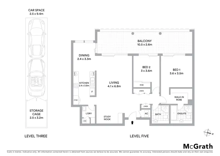 Floorplan of Homely apartment listing, 5B/2 Gas Works Road, Wollstonecraft NSW 2065