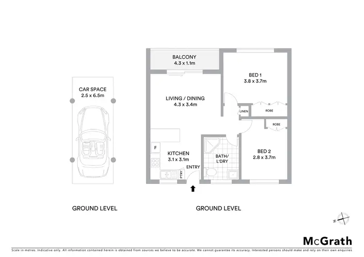 Floorplan of Homely unit listing, 3/60 Pacific Parade, Bilinga QLD 4225