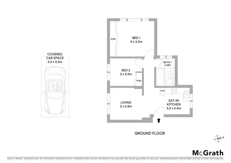 Floorplan of Homely apartment listing, 1/2 Elliot Place, Hillsdale NSW 2036