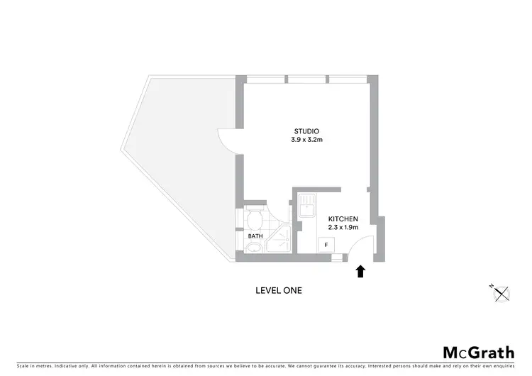 Floorplan of Homely studio listing, 11/339 Oxford Street, Paddington NSW 2021