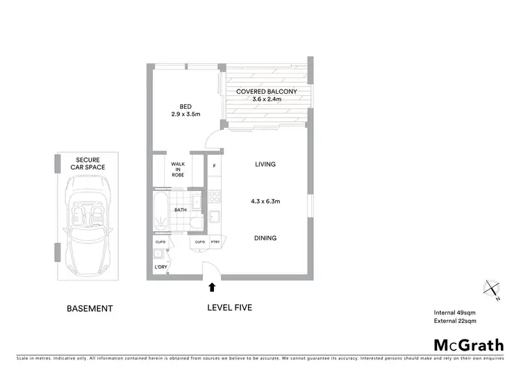 Floorplan of Homely apartment listing, E510/310 Oxford Street, Bondi Junction NSW 2022