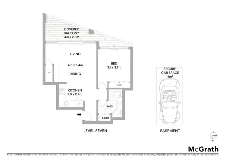 Floorplan of Homely apartment listing, 714/8 Cooper Street, Surry Hills NSW 2010
