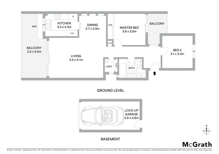 Floorplan of Homely apartment listing, 8/8 Bowen Street, Chatswood NSW 2067