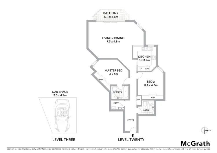 Floorplan of Homely apartment listing, 2002/37 Glen Street, Milsons Point NSW 2061