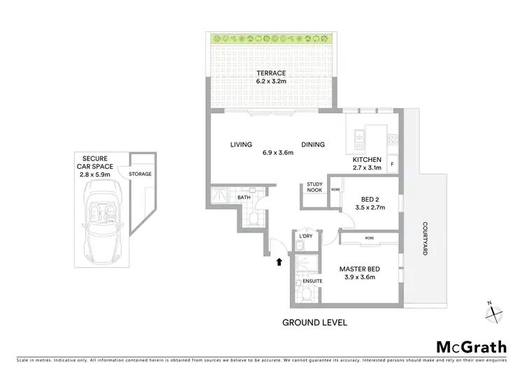 Floorplan of Homely apartment listing, 1/307 Simpson Street, Bondi Beach NSW 2026