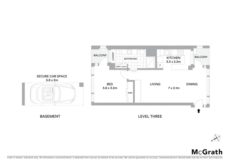 Floorplan of Homely apartment listing, 3G/172 Oxlade Drive, New Farm QLD 4005