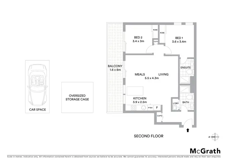 Floorplan of Homely apartment listing, 204/50 Southey Street, Elwood VIC 3184