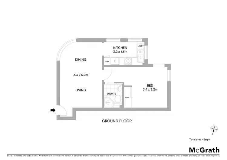 Floorplan of Homely apartment listing, 1/188 Blues Point Road, Mcmahons Point NSW 2060