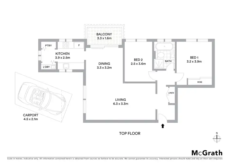 Floorplan of Homely apartment listing, 9/60 Milner Crescent, Wollstonecraft NSW 2065