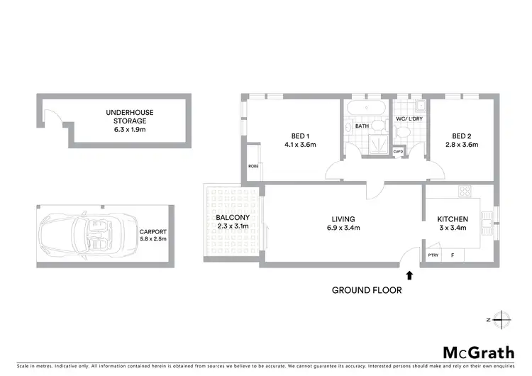 Floorplan of Homely apartment listing, 2/6 Forest Court, Port Macquarie NSW 2444