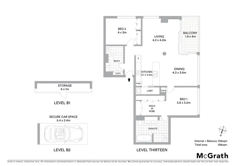 Floorplan of Homely apartment listing, 1306/88 Alfred Street, Milsons Point NSW 2061