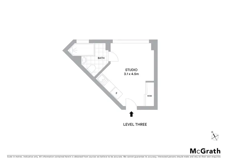Floorplan of Homely studio listing, 303/2B Mona Road, Darling Point NSW 2027