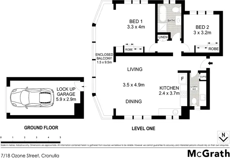 Floorplan of Homely apartment listing, 7/18 Ozone Street, Cronulla NSW 2230