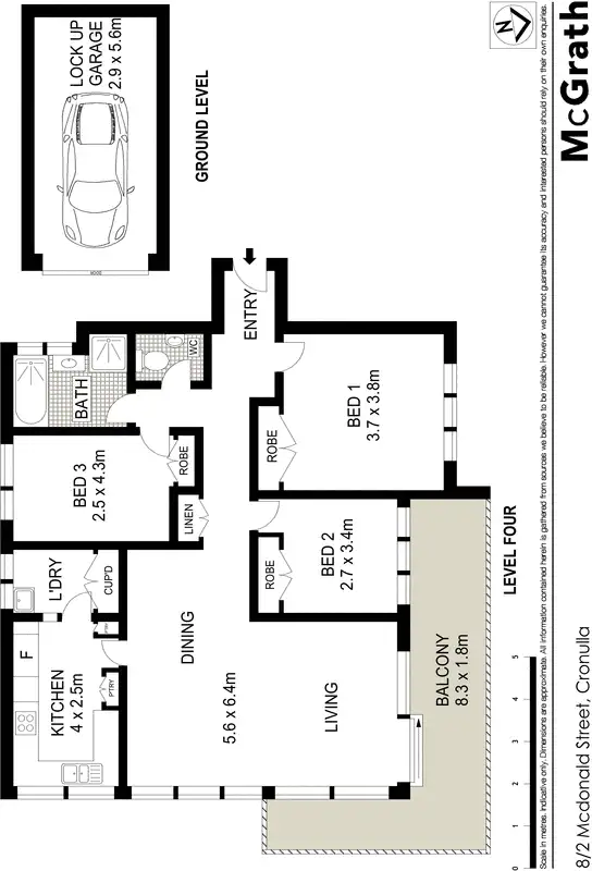 Floorplan of Homely apartment listing, 8/2 McDonald Street, Cronulla NSW 2230