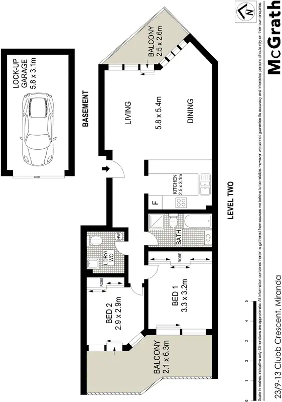 Floorplan of Homely apartment listing, 23/9 Clubb Crescent, Miranda NSW 2228