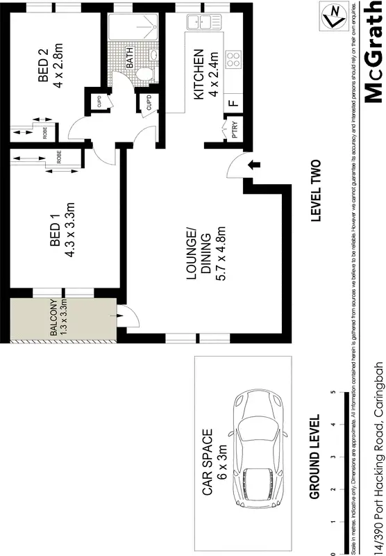Floorplan of Homely apartment listing, 14/390 Port Hacking Road, Caringbah NSW 2229