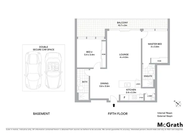 Floorplan of Homely apartment listing, 57/7 Irving Street, Phillip ACT 2606