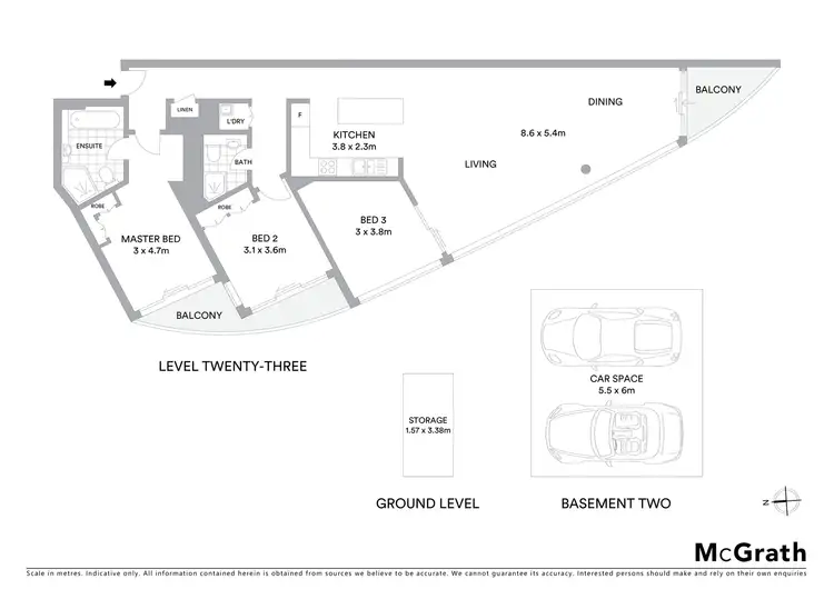 Floorplan of Homely apartment listing, 2301/3 Herbert Street, St Leonards NSW 2065