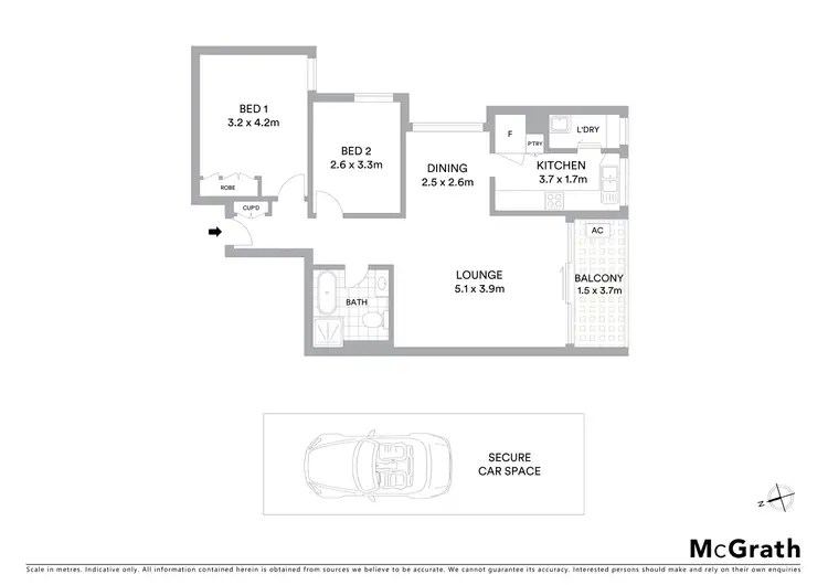 Floorplan of Homely apartment listing, 12/9 Hampden Avenue, Cremorne NSW 2090