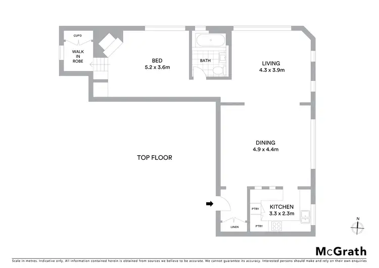 Floorplan of Homely apartment listing, 107/6 Stanley Street, Darlinghurst NSW 2010