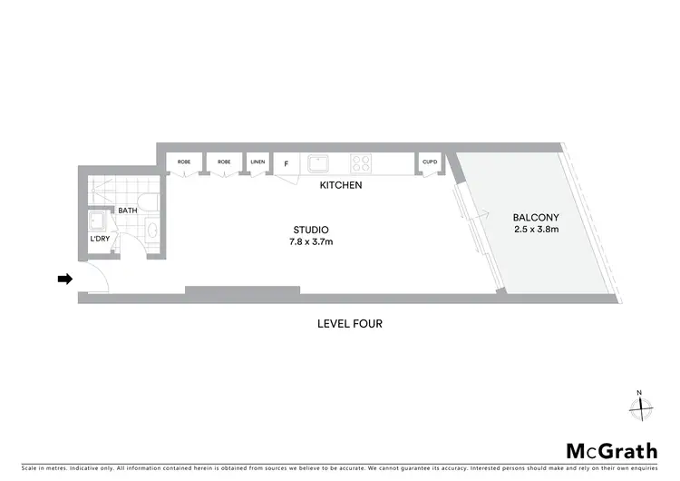 Floorplan of Homely studio listing, 403/227 Victoria Street, Darlinghurst NSW 2010