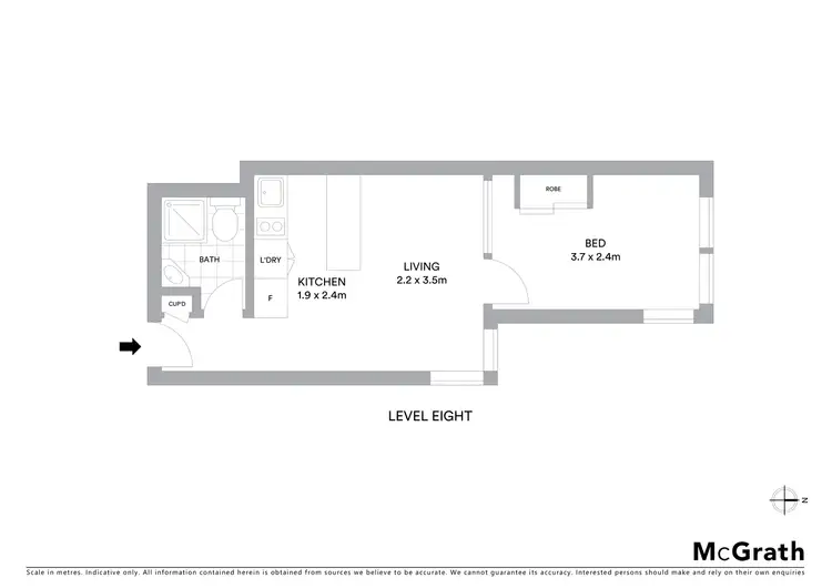 Floorplan of Homely studio listing, 84/13 Waine Street, Surry Hills NSW 2010
