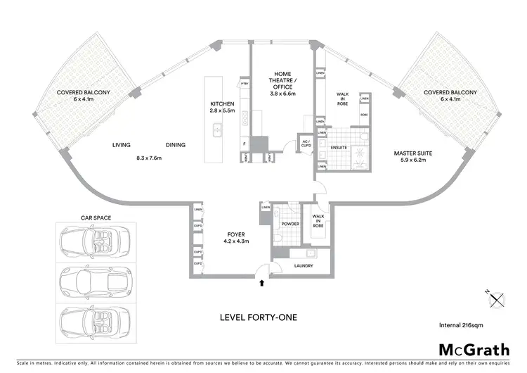 Floorplan of Homely apartment listing, 4103/71 Eagle Street, Brisbane City QLD 4000