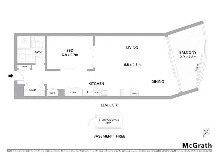 Floorplan of Homely apartment listing, 606/55 Lavender Street, Milsons Point NSW 2061