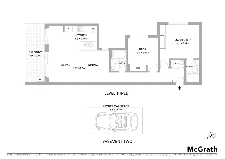 Floorplan of Homely apartment listing, B3010/74 Belmore Street, Ryde NSW 2112