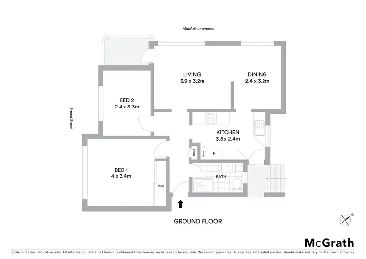 Floorplan of Homely apartment listing, 1/146 Ernest Street, Crows Nest NSW 2065
