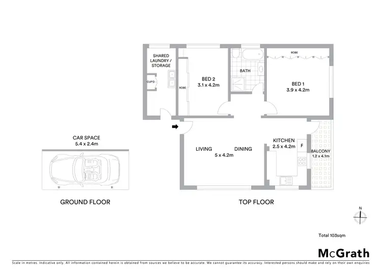 Floorplan of Homely apartment listing, 5/6 Lawson Street, Matraville NSW 2036